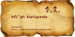 Végh Kunigunda névjegykártya